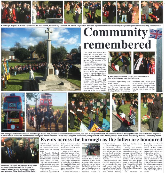 17.11.09 community remembered, p 20&amp;21. The Independant