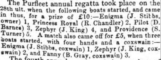 1849.06.08 Purfleet Annual Regatta, Chelmsford Chronicle