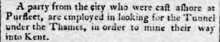 1799.08.24 looking for a tunnel under the Thames, Staffordshire Advertiser