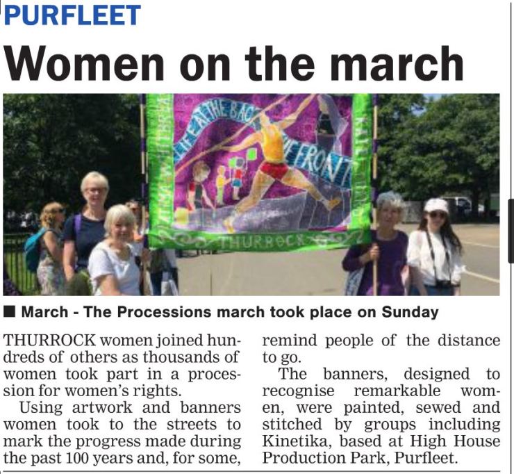 18.06.14 Women on March, p10. Thurrock Gazette