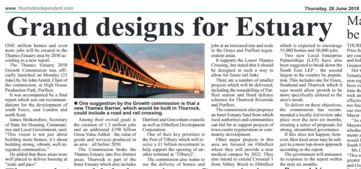 18.06.28 grand designs for the estuary p21. Thurrock Independant