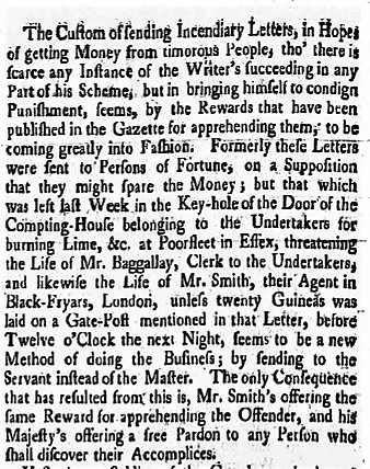 1754.09.06 blackmail of the undertakers of Lime &c, DerbyMercury