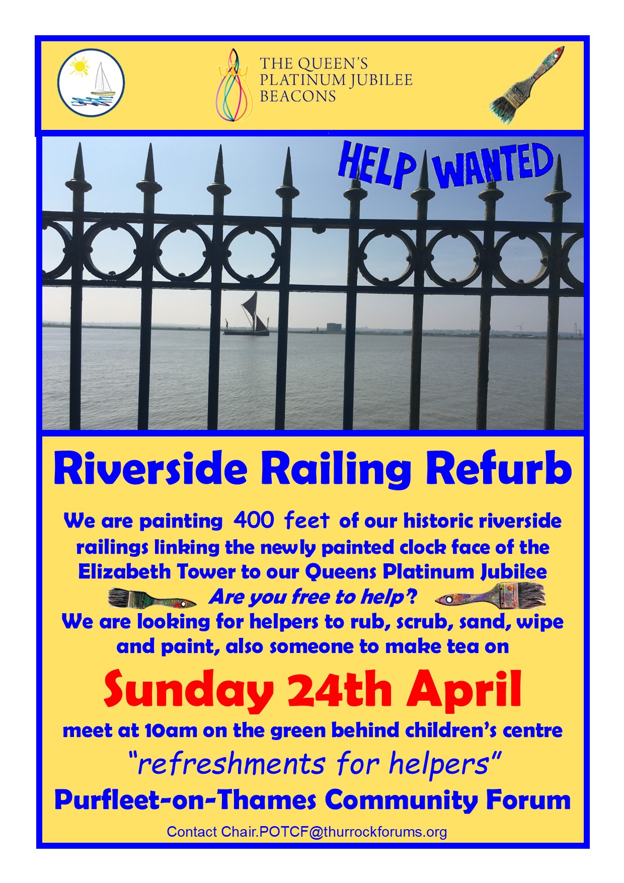 22.04.24 QPJ paint the railings